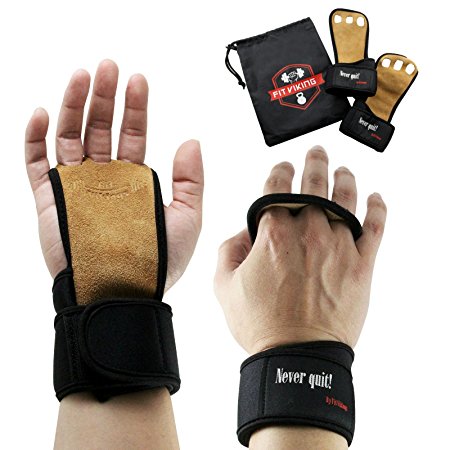 FLASH SALE Cross Training Gloves with Wrist Wraps- Hand Grips for Palm Protection- Workout Gloves for Crossfit, WODs, Weight Lifting, Gymnastics, Fitness- For Men & Women - Premium Quality Leather