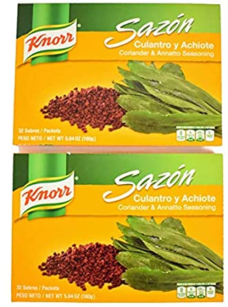 Knorr Sazon Seasoning, Coriander & Annatto, Culantro y Achiote (Pack of 2) 64 ct