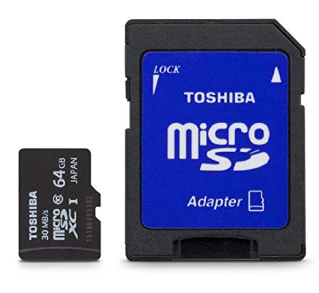 Toshiba Micro 64GB Secure Digital Micro SD Class 10 SDXC Memory Card (PFM064U-1DCK)