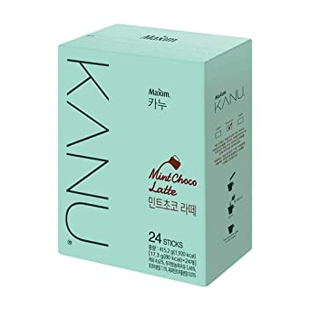 KANU Mint Choco Latte 24 Sticks - Korean Instant Sweet Coffee (17.3g x 24)