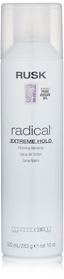 RUSK Designer Collection Radical Extreme Hold Finishing Hairspray with Argan Oil, 10 fl. oz.
