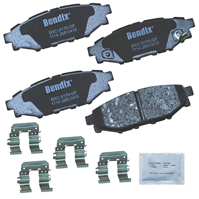 Bendix Premium Copper Free CFC1114 Premium Copper Free Ceramic Brake Pad (with Installation Hardware Rear)