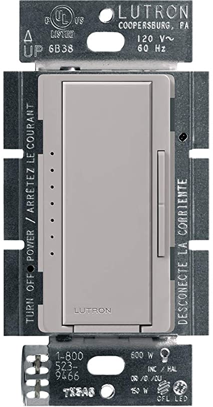 Lutron Maestro C.L Dimmer Switch | for Dimmable LED, Halogen & Incandescent Bulbs | Single-Pole or Multi-Location | MACL-153M-GR-C | Gray