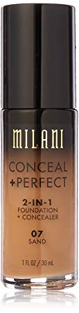 Milani Conceal   Perfect 2-in-1 Foundation Concealer, Sand, 1.0 Fluid Ounce