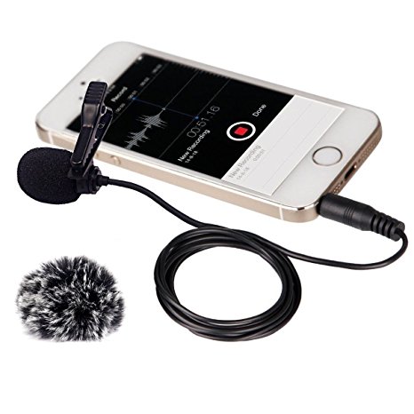 Comica CVM-V01SP Professional Lavalier Lapel Microphone Clip-on Omnidirectional Condenser Mic with Easy Clip On System ­Perfect for Recording Youtube / Interview / Video Conference / Podcast / iPhone