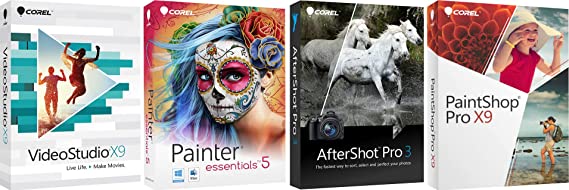 Corel Software Kit- PaintShop X9/VideoStudio X9/AfterShot 3/Painter Essentials 5