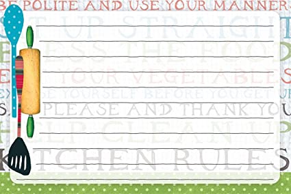 Lang 2015101 Kitchen Rules Recipe Card by Susan Winget, 4" x 6", Assorted