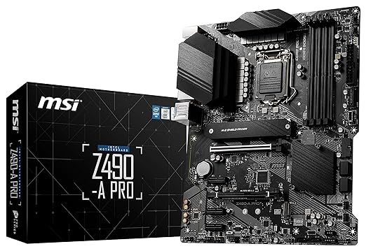 MSI Z490-A PRO ProSeries ATX Motherboard (10th Gen Intel Core, LGA 1200 Socket, DDR4, Dual M.2 Slots, USB 3.2 Gen 2, 2.5G LAN, DP/HDMI)