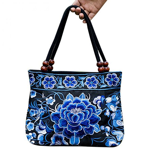 Vintage Embroidery Boho Womens Handbag Mandala Flower Embroidered Shoulder Bag