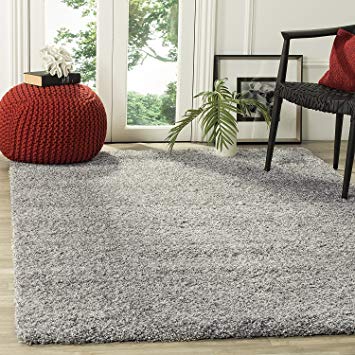 BRAVICH RugMasters Silver Light Grey Extra Large Rug 5cm Thick Shag Pile Soft Shaggy Area Rugs Modern Carpet Living Room Bedroom Mats 160x230cm (5'3" x7'7)
