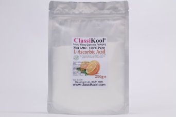 250g Classikool EDIBLE L Ascorbic Acid Highest Grade 100% NON GMO Vitamin C Pharma Grade Pure Powder