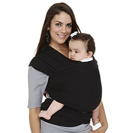 Avito Baby Wrap Carrier- Baby Sling For Breastfeeding- High Quality 95% Cotton- For Babies From Birth To 35 lbs-Black Wrap Fashionable & Comfortable- Shower Or Registry Gift Idea- LIFETIME GUARANTEE