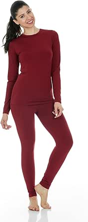 Thermajane Long Johns Thermal Underwear for Women Fleece Lined Base Layer Pajama Set Cold Weather