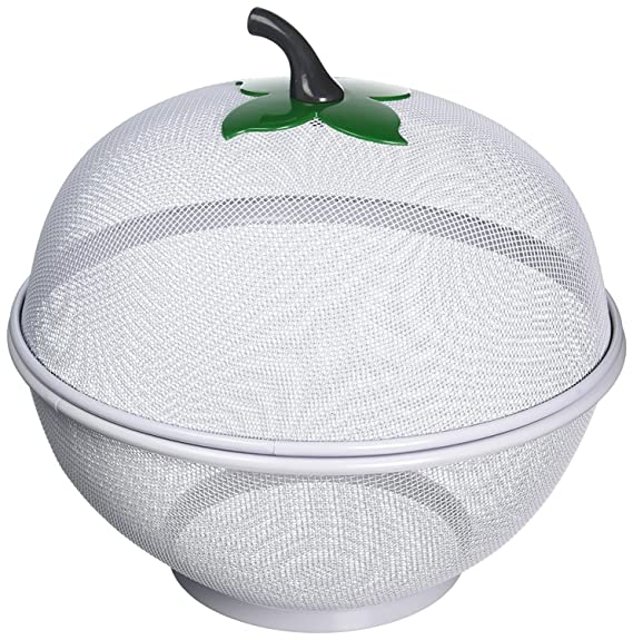 Uniware Apple Shaped Fruit And Vegetable Basket, 10-Inches, White