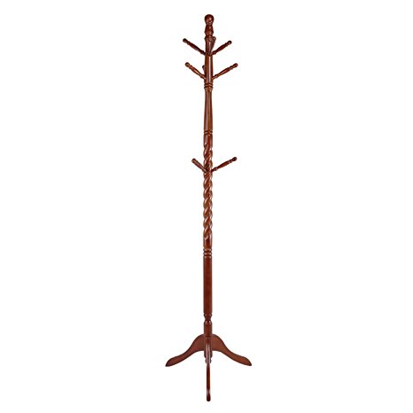 Lifewit Wood Coat Rack Hall Tree,Entryway Standing Hat Jacket Coat Hanger Rack with 9 Hooks