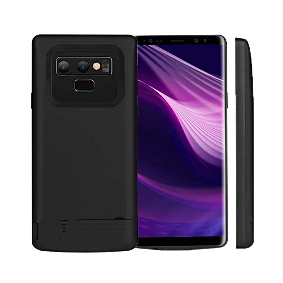 Idealforce Samsung Galaxy Note 9 Battery Case,5000mAh External USB Port Power Bank Cover Portable Charger Protective Charging Case with Stealth Bracket for Samsung Galaxy Note 9 (Black)