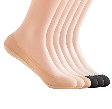 Women's Ultra Low Cut Liner No Show Socks with Non Skid Gel (Pack of 6)