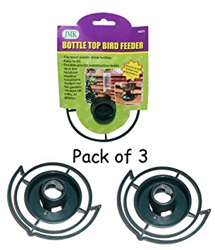 Easy to Make your Own - recycle empty SODA pop Bottle Top BIRD FEEDER (Green - Pack of 3)