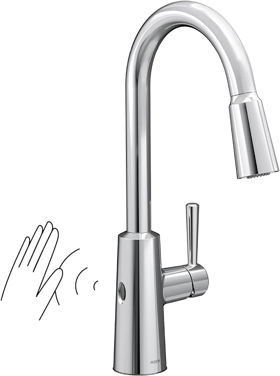 Moen 7402EW Riley Single Handle High Arc Pull Down Kitchen Faucet, Chrome