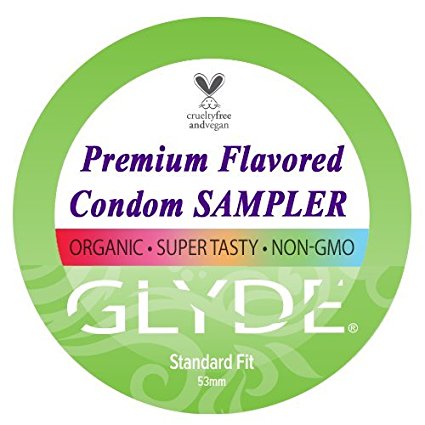 GLYDE Premium Organic Flavored Condom Sampler (Medium Fit) | 10 Count Pack, Australia's #1 Certified Vegan & Natural Condoms