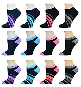 AirStep Women's No Show / Low Cut Performance Athletic Socks with Cushion Sole - 12 Pair