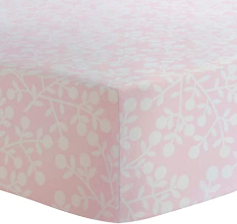 Kushies Baby Fitted Crib Sheet, Pink Berries