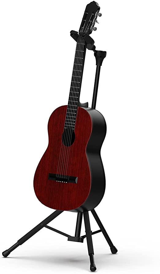 Guitar Stand, Ohuhu Auto Lock Vertical Guitar Stands, Universal Portable Tripod Guitar Stand, Adjustable Height Folding Hanging Guitar Floor Stand For Acoustic Guitars, Classical Guitars, Electric Guitars, Basses, Mandolins, Banjos, Ukuleles