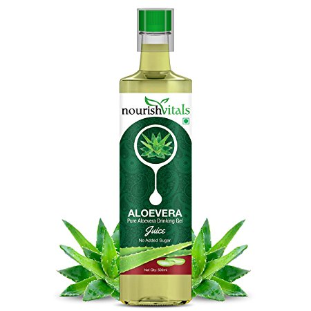Nourish Vitals Pure Aloe Vera Drinking Gel Juice 500ml (No Added Sugar)