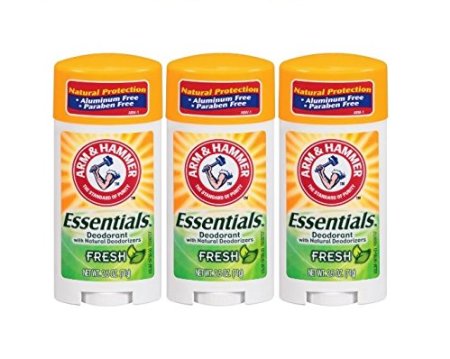 Arm and Hammer Essentials Natural Fresh Deodorant 25 Oz Pack of 3