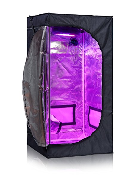 Anjeet 120"x120"x80" 96"x48"x80" 48"x48"x80" 48"x24"x72" 24"x24"x48" Reflective Mylar Hydroponic Grow Tent For Indoor Plant Growing LED Light HPS Lamp Non Toxic Hut (24"x24"x48")