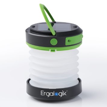 ErgaLogik Compact Solar Camping Lantern with USB PowerBank Great for Camping Hiking and Trekking - Best Camping Lantern - Best Solar Lantern - Best Emergency Light