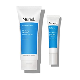 Murad Acne Control Bundle ($55 Value) with Rapid Relief Acne Spot Treatment with 2% Salicylic Acid (0.5 fl oz) and Clarifying Cleanser with Salicylic Acid (6.75 oz)