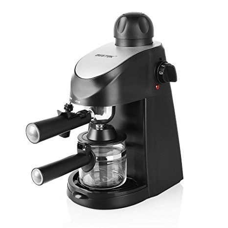 BESTEK 3.5 Bar Steam Espresso and Cappuccino Maker Coffee Machine, Carafe Included