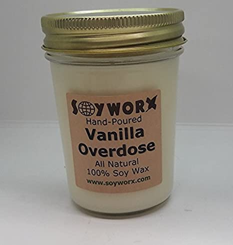 Soyworx Vanilla Overdose 8 oz 100% Soy Wax Candle (1)