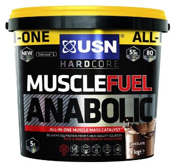 USN Muscle Fuel Anabolic Lean Muscle Gain Shake Powder, Chocolate - 4 kg