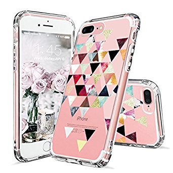 iPhone 7 Plus Case, iPhone 8 Plus Case, MOSNOVO Geomatric Marble Elements Clear Design Printed Transparent Plastic Case with TPU Bumper Protective Cover for iPhone 7 Plus (2016) / iPhone 8 Plus (2017)