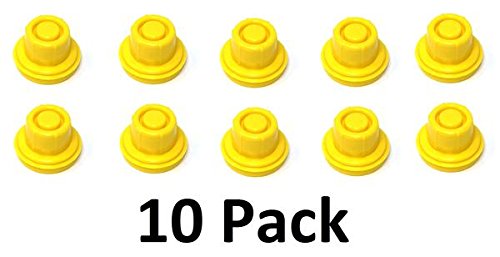 10 Pack Replacement YELLOW SPOUT CAPS Top Hat Style fits # 900302 900092 BLITZ Gas Can Spout Cap fits self venting gas can Aftermarket (SPOUTS NOT INCLUDED)