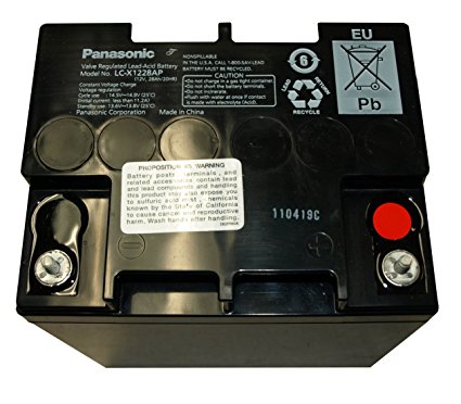 Panasonic LC-X1228AP Black Large 12V 28Ah VRLA Battery with Internal Thread Terminal