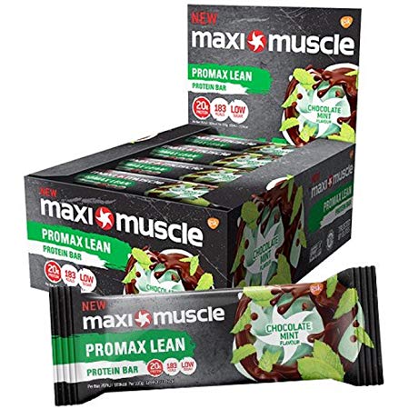 Maximuscle Promax Lean High Protein Bar, Chocolate Mint, 55 g, Pack of 12