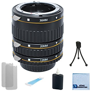 Auto Focus Macro Extension Tube Set for Nikon D5500, D810, D750, D300, D300S, D600, D700, D800, D800E, D3000, D3100, D3300, D3200, D5000, D5100, D5200, D5300, D7000, D7100 DSLR Camera   Complete Starter Kit
