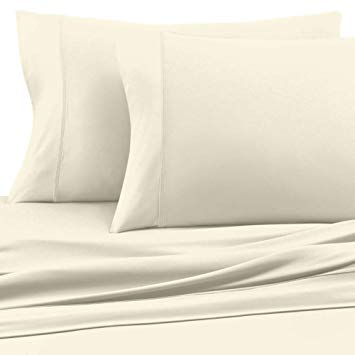 COOLEX Ultra-Soft Bed Sheet Set - Moisture Wicking, Wrinkle, Fade, Stain Resistant (Full, Ecru)