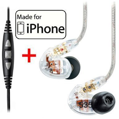 Shure SE535-CL Earphones, CBL-M -K-EFS Music Phone Cable with Remote and Mic for iPhone, iPod and iPad