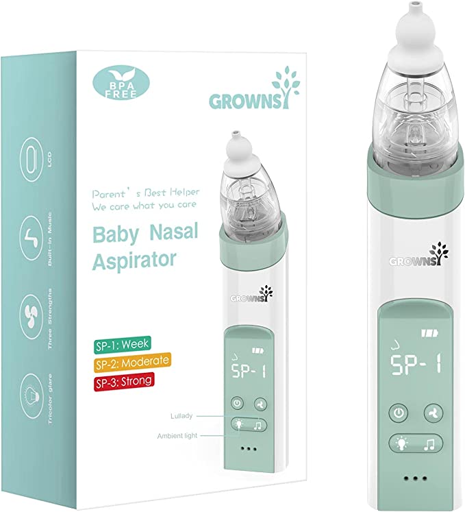 Baby Nasal Aspirator | Baby Nose Sucker | Nose Sucker for Baby - Baby Nose Cleaner, Automatic Nose Sucker for Infants, Rechargeable, with Music & Light Soothing Function