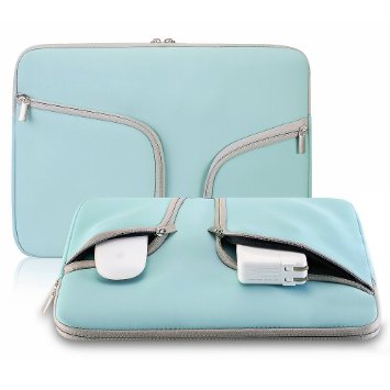 Evershop® Zipper Briefcase Handbag Sleeve Bag Cover Case for Macbook Air & PRO 15 Inch & Universal Laptop Netbook 15 Inch (Teal)