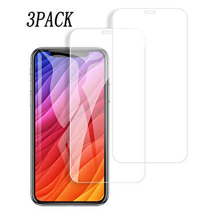 [3-Pack] [ 5.8 inch ] iPhone X Screen Protector Tempered Glass for iPhone X,3D Touch Compatible,0.3mm Ultra Thin 9H Hardness 2.5D Round Edge,Anti-Scratches,Anti-Fingerprint (iphonex)