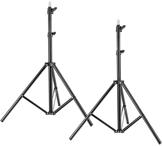 Neewer Two Aluminum Photo/Video Tripod Light Stands For Studio Kits, Lights, Soft Boxes - 6.23 Feet/190cm​