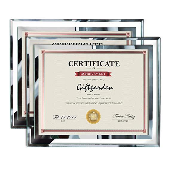 Giftgarden 8.5x11 Picture Certificate Document Frames Glass Photo Frame Set for Tabletop Display, Pack of 2