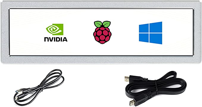 8.8inch 480x1920 IPS Side Monitor No Touch for Raspberry Pi/Jetson Nano/PC Windows 11/10 / 8.1/8 / 7, Built-in HiFi Speaker, with CNC Process Alloy Enclosure