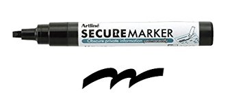 Artline 35305 Secure Redacting Marker, Special Black Ink that Obscures Private Information