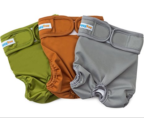 Reusable Washable Dog Diapers (3 Pack) - Durable Dog Wraps for both Male and Female Dogs - Premium Quality